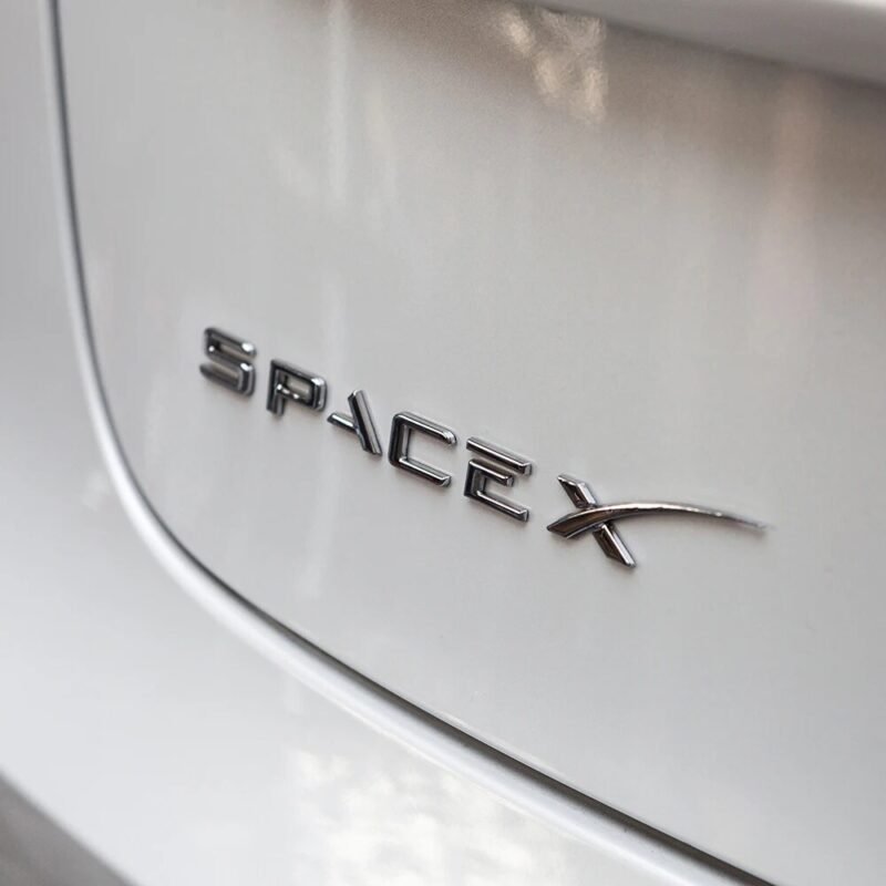 مجموعة ملصقات شعار SpaceX على الذيل لسيارة Tesla Model 3/Y/S/X