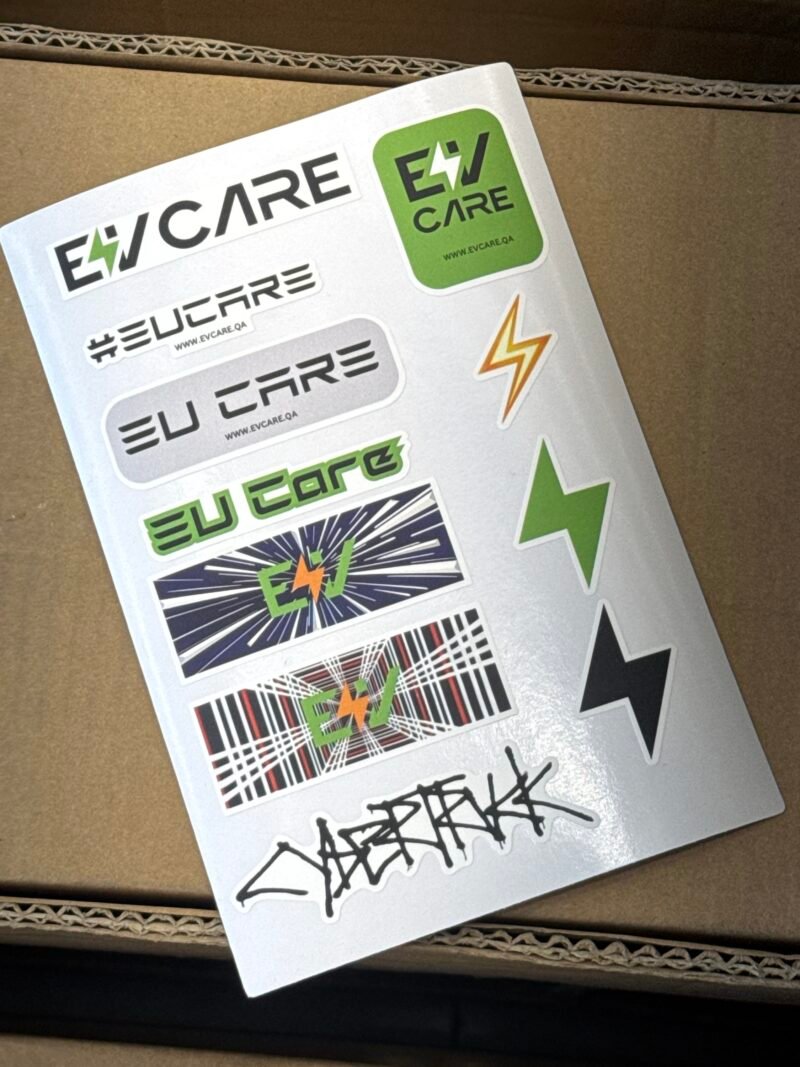 EV CARE Logo Tesla S3XY Cybertruck Sticker – 5-Pack